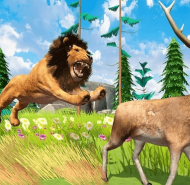 Realistic Lion Hunting Animal 2024